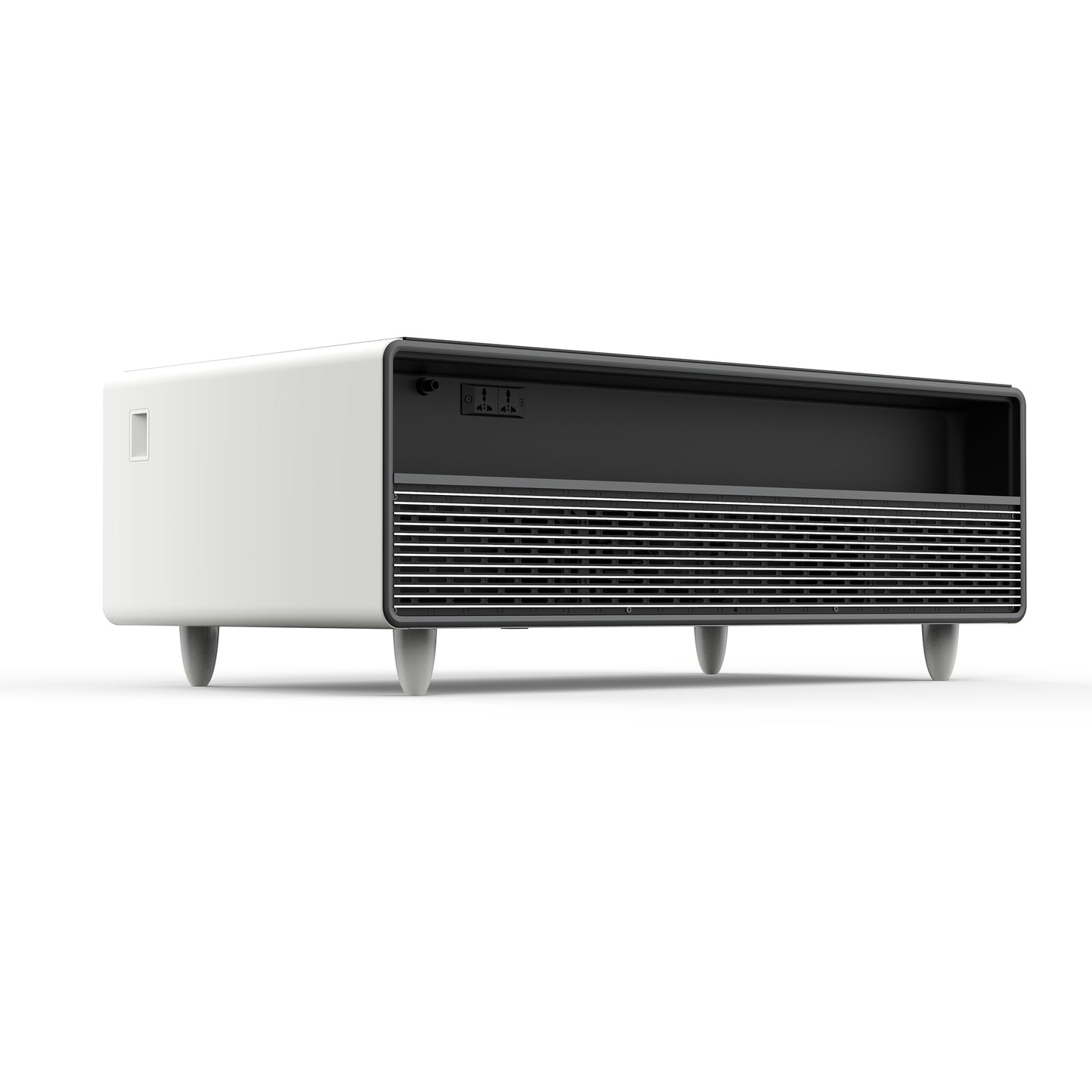 Forno Evoluto Tavolo 51-Inch White Smart Coffee Table – Dual Refrigerator Drawers, Bluetooth 5.0 Audio, Wireless Charging & RGB Ambient Light