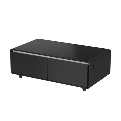 Forno Evoluto Tavolo 51-Inch Black Smart Coffee Table – Dual Refrigerator Drawers, Bluetooth 5.0 Audio, Wireless Charging & RGB Ambient Light - Forno Appliances