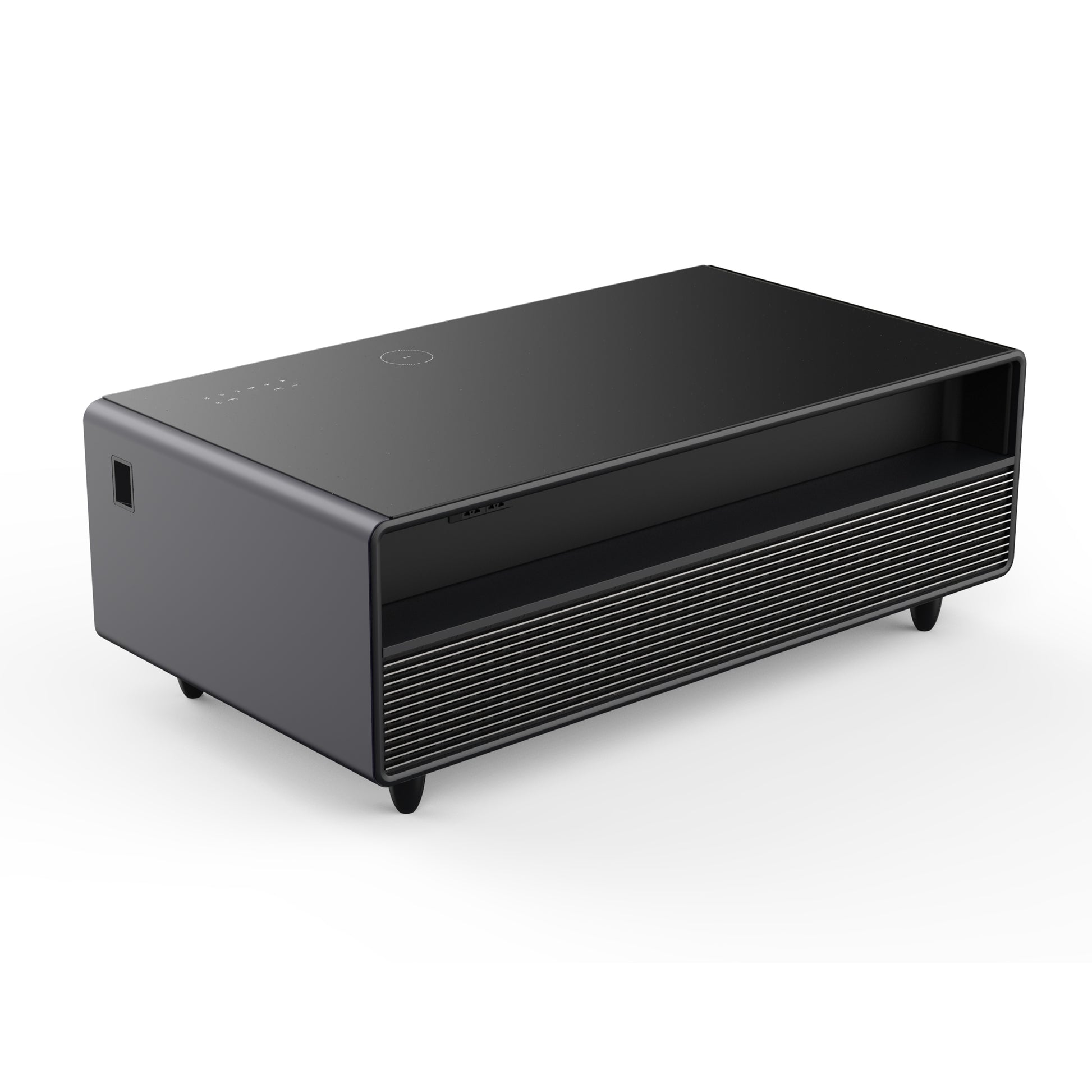 Forno Evoluto Tavolo 51-Inch Black Smart Coffee Table – Dual Refrigerator Drawers, Bluetooth 5.0 Audio, Wireless Charging & RGB Ambient Light - Forno Appliances