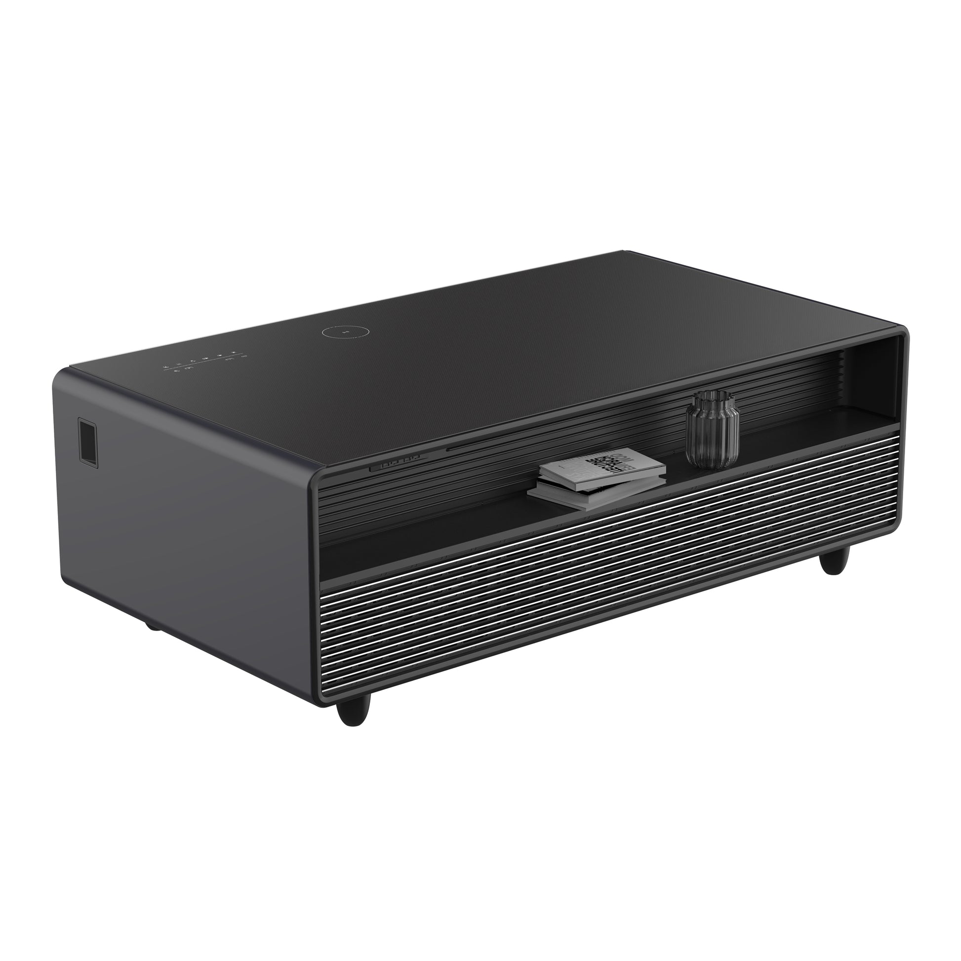 Forno Evoluto Tavolo 51-Inch Black Smart Coffee Table – Dual Refrigerator Drawers, Bluetooth 5.0 Audio, Wireless Charging & RGB Ambient Light - Forno Appliances