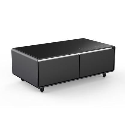 Forno Evoluto Tavolo 51-Inch Black Smart Coffee Table – Dual Refrigerator Drawers, Bluetooth 5.0 Audio, Wireless Charging & RGB Ambient Light - Forno Appliances