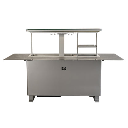 Elevato Smart Bar Table, Sandstone Black, 5.3 cu.ft fridge and freezer with Bluetooth control