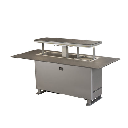 Elevato Smart Bar Table, Sandstone Black, 5.3 cu.ft fridge and freezer with Bluetooth control