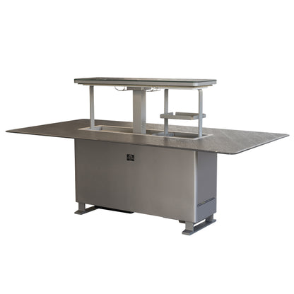 Cinetico Smart Dining Table, Sandstone Black, 5.3 cu.ft fridge and freezer with Bluetooth control
