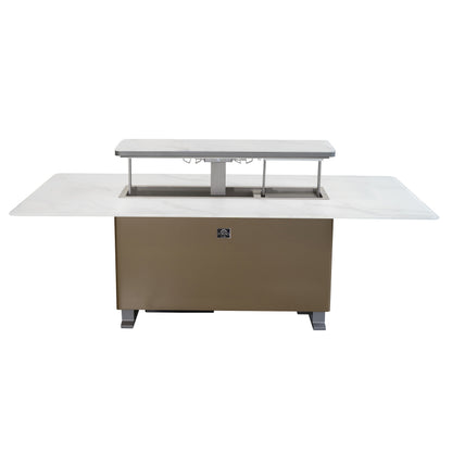 Table à manger intelligente Cinetico blanche, réfrigérateur et congélateur de 5,3 pi³ avec contrôle Bluetooth
