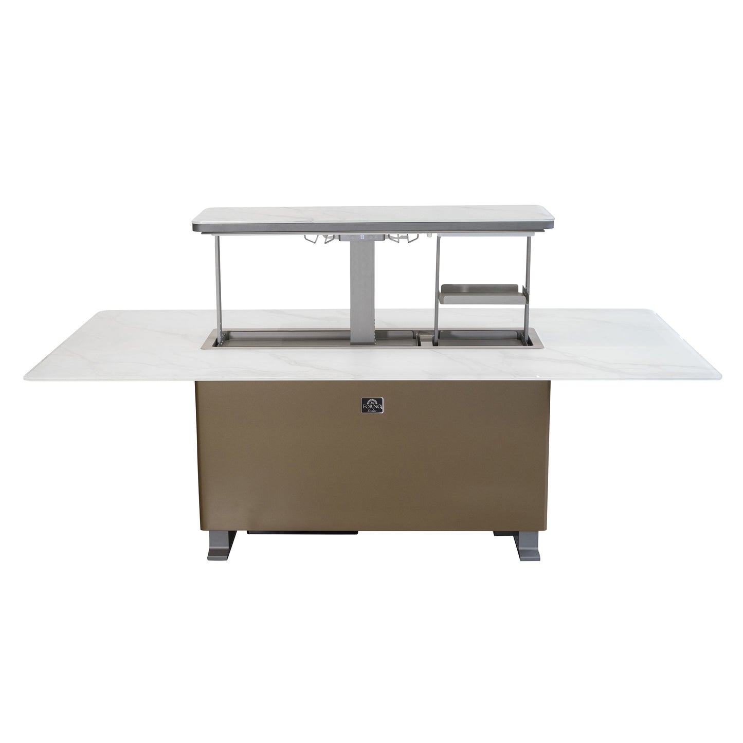 Table à manger intelligente Cinetico blanche, réfrigérateur et congélateur de 5,3 pi³ avec contrôle Bluetooth