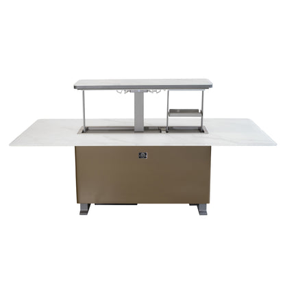 Table à manger intelligente Cinetico blanche, réfrigérateur et congélateur de 5,3 pi³ avec contrôle Bluetooth