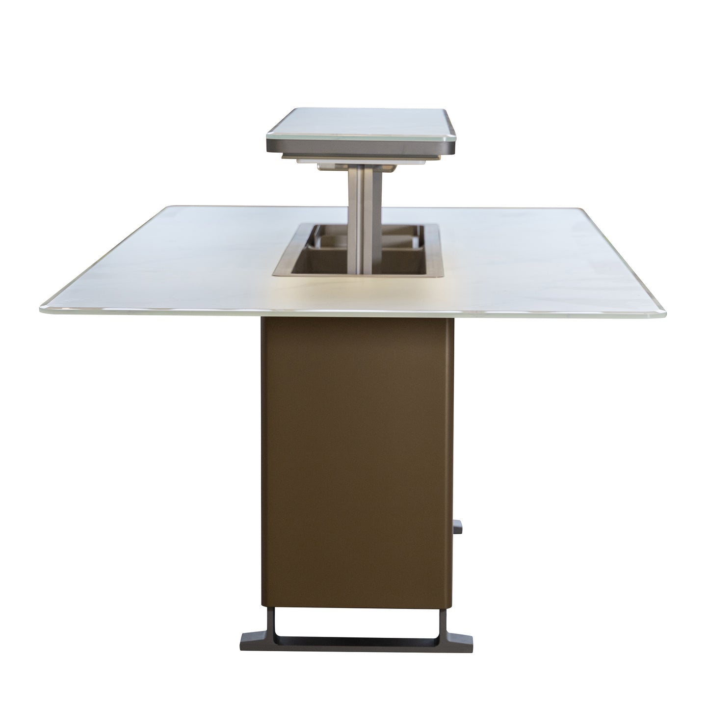 Table à manger intelligente Cinetico blanche, réfrigérateur et congélateur de 5,3 pi³ avec contrôle Bluetooth