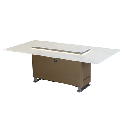 Table à manger intelligente Cinetico blanche, réfrigérateur et congélateur de 5,3 pi³ avec contrôle Bluetooth