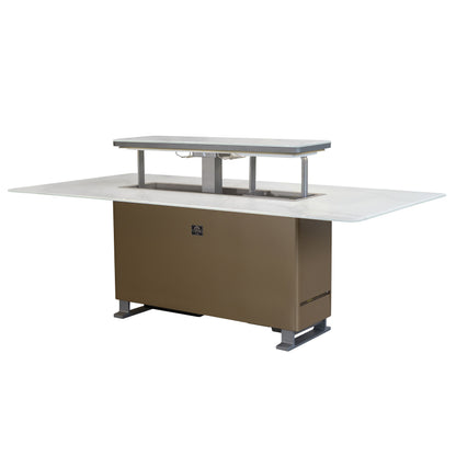 Table à manger intelligente Cinetico blanche, réfrigérateur et congélateur de 5,3 pi³ avec contrôle Bluetooth