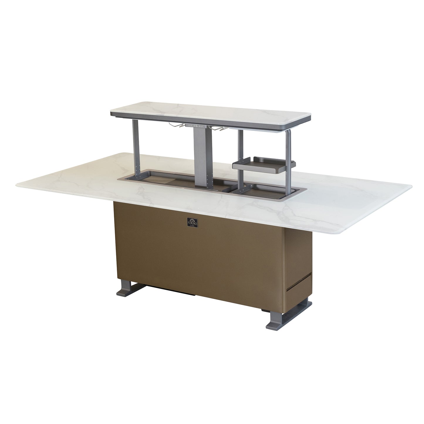 Table à manger intelligente Cinetico blanche, réfrigérateur et congélateur de 5,3 pi³ avec contrôle Bluetooth