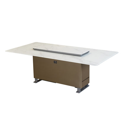 Table à manger intelligente Cinetico blanche, réfrigérateur et congélateur de 5,3 pi³ avec contrôle Bluetooth