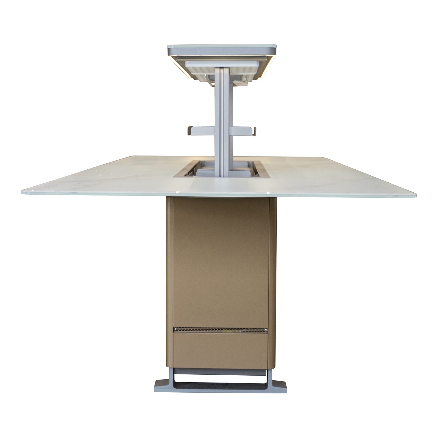 Table à manger intelligente Cinetico blanche, réfrigérateur et congélateur de 5,3 pi³ avec contrôle Bluetooth