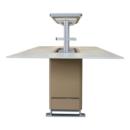 Table à manger intelligente Cinetico blanche, réfrigérateur et congélateur de 5,3 pi³ avec contrôle Bluetooth