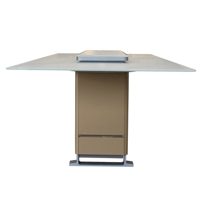 Table à manger intelligente Cinetico blanche, réfrigérateur et congélateur de 5,3 pi³ avec contrôle Bluetooth
