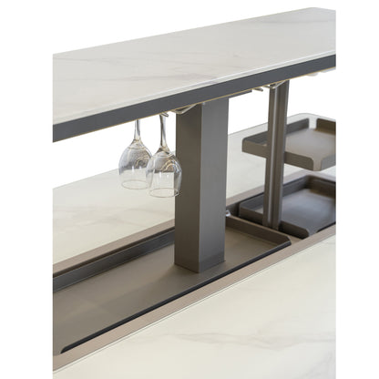 Table à manger intelligente Cinetico blanche, réfrigérateur et congélateur de 5,3 pi³ avec contrôle Bluetooth