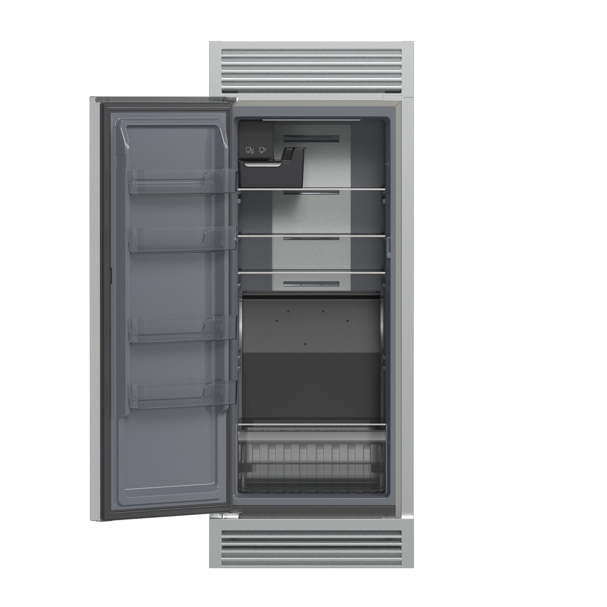 Forno Fortezza 32 Inch Left-Swing Freezer with Standard Trim Grill, Stainless Steel, with Automatic Ice Maker - Forno Appliances