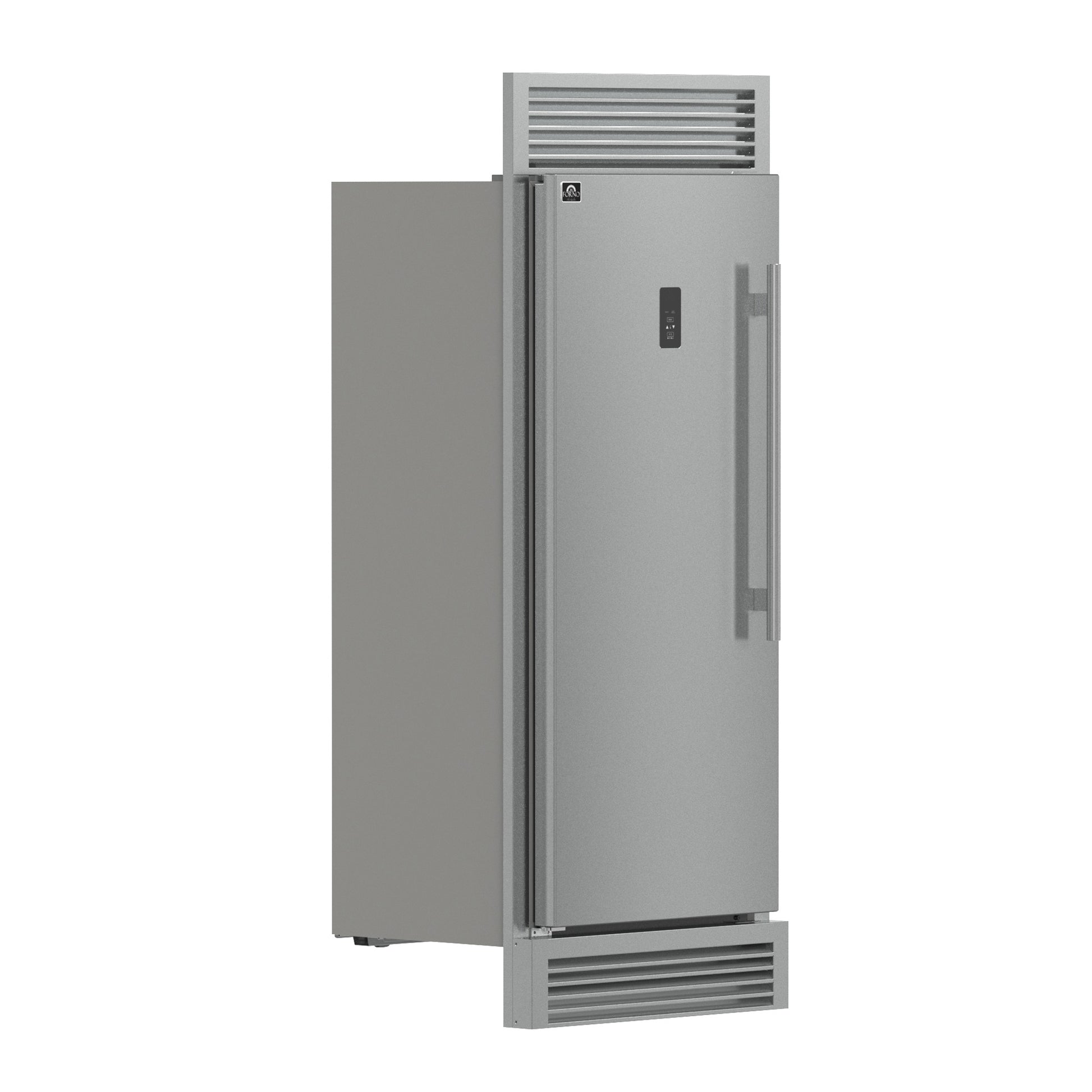 Forno Fortezza 32 Inch Left-Swing Freezer with Standard Trim Grill, Stainless Steel, with Automatic Ice Maker - Forno Appliances
