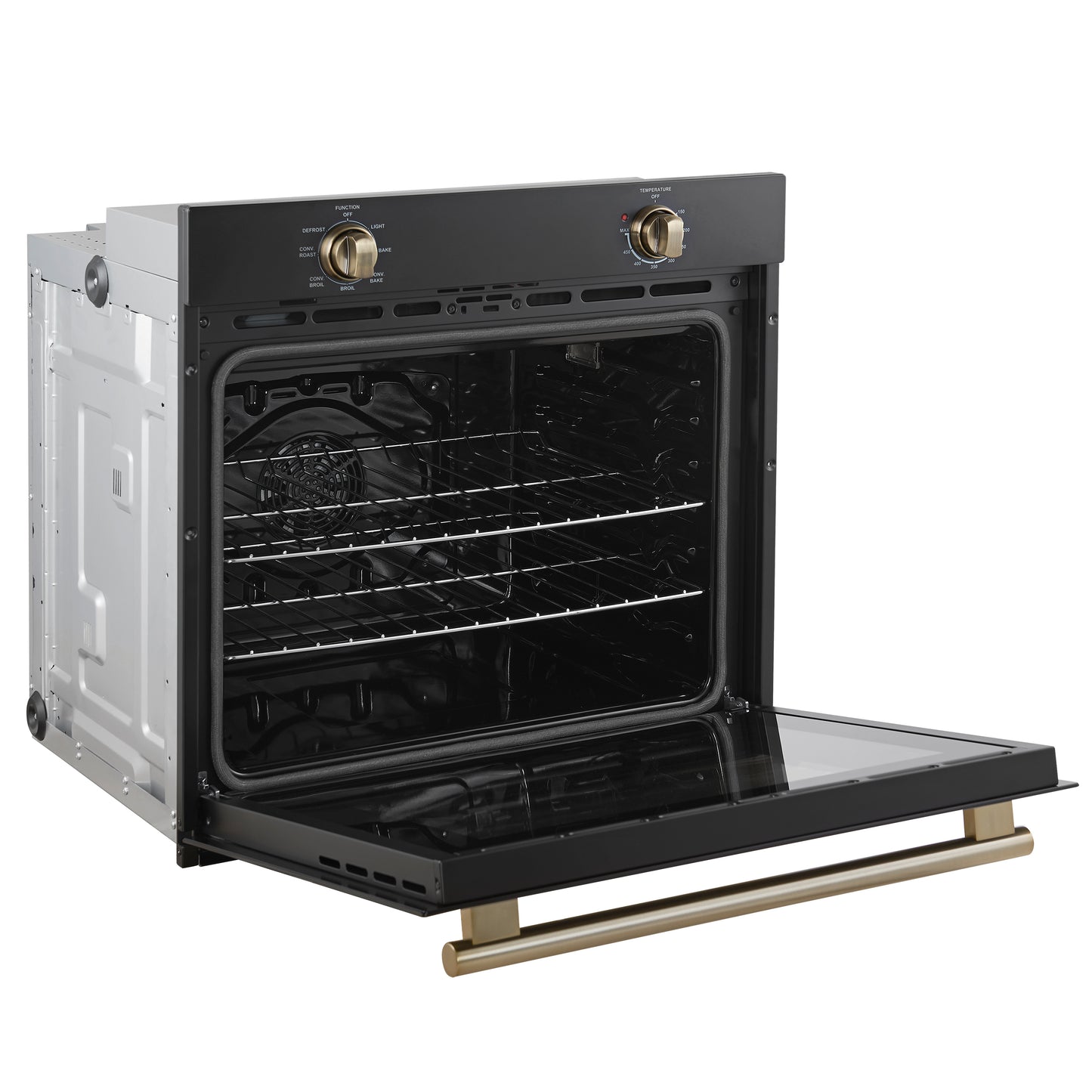 Forno Vomero 30-Inch Wall Oven, Black, 5 cu.ft Capacity, 3550 Watts Convection, Mechanical Controls, Manuel Steam Clean
