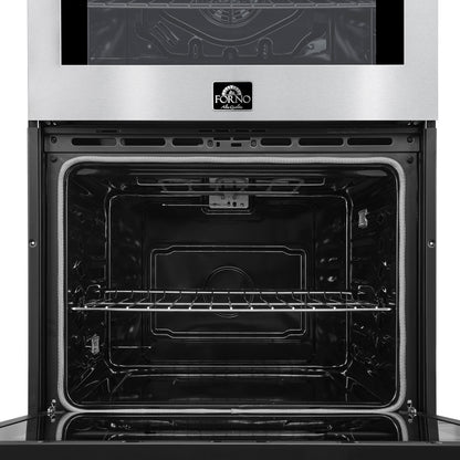 Forno Vomero 30-Inch Double Wall Oven, Stainless Steel, 10 cu.ft Total Capacity, 7100W Convection, Mechanical Controls, Self-Cleaning Function - Forno Appliances