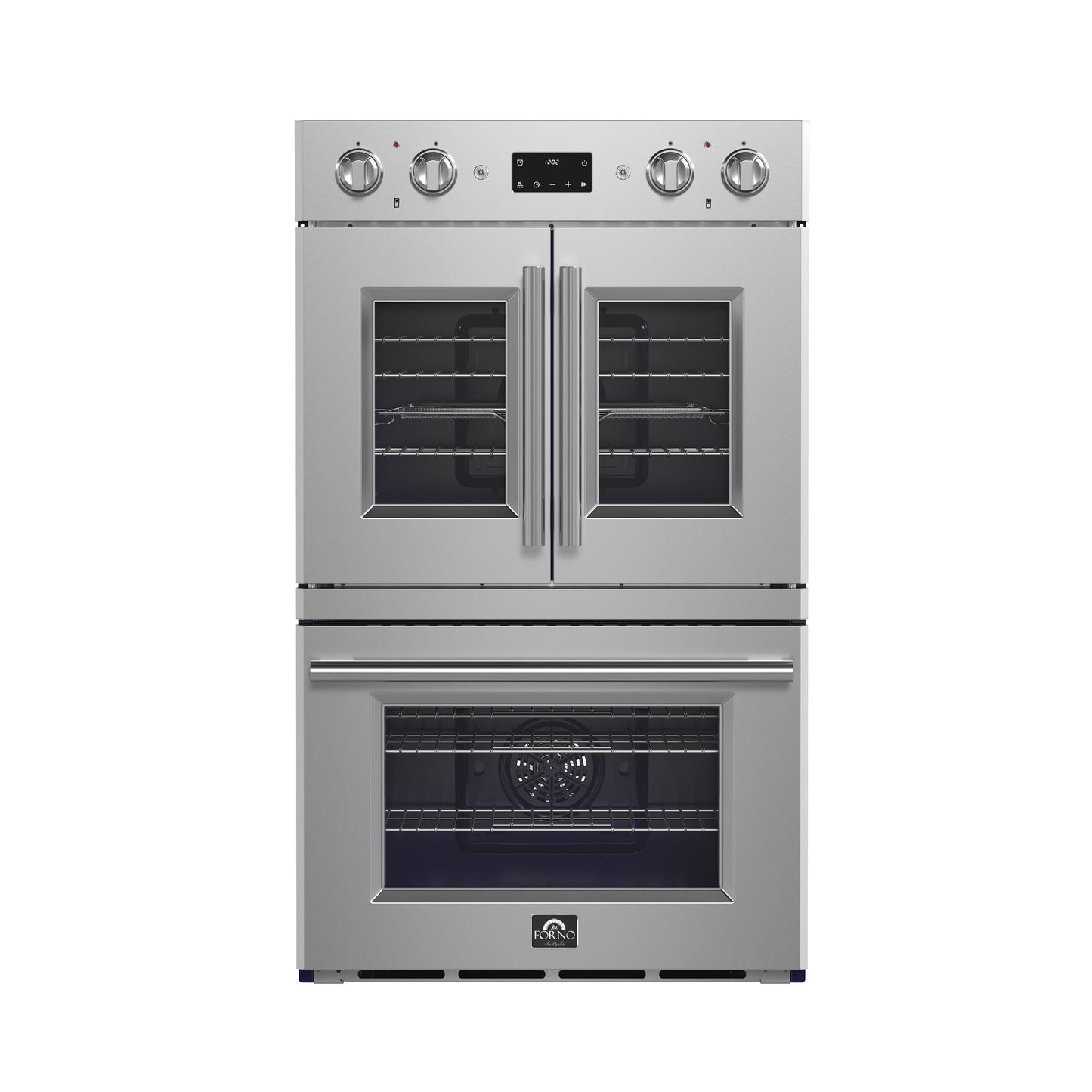 Forno Gallico 30-Inch Electric French Door Double Oven, Stainless Steel, Convection Cooking, Touch Control Panel, Self-Cleaning Function - Forno Appliances