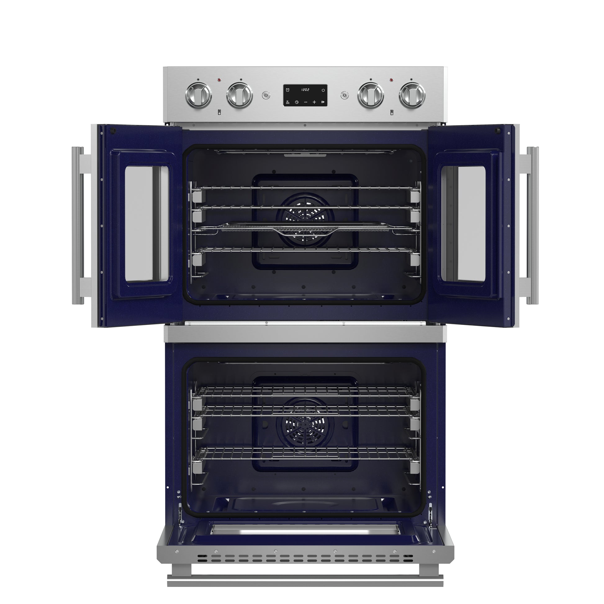 Forno Gallico 30-Inch Electric French Door Double Oven, Stainless Steel, Convection Cooking, Touch Control Panel, Self-Cleaning Function - Forno Appliances