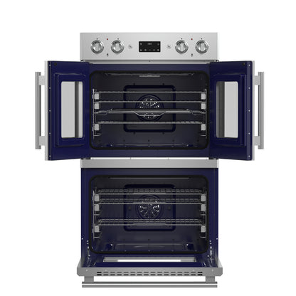 Forno Gallico 30-Inch Electric French Door Double Oven, Stainless Steel, Convection Cooking, Touch Control Panel, Self-Cleaning Function - Forno Appliances