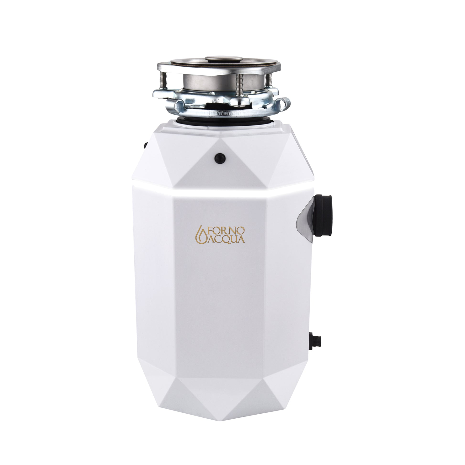 FORNO ACQUA BrightDIAMOND Moonstone 3/4HP Super Quiet Garbage Disposal Corded with Motion Sensor Cabinet Light & Pre-Wired Air Switch - Forno Appliances