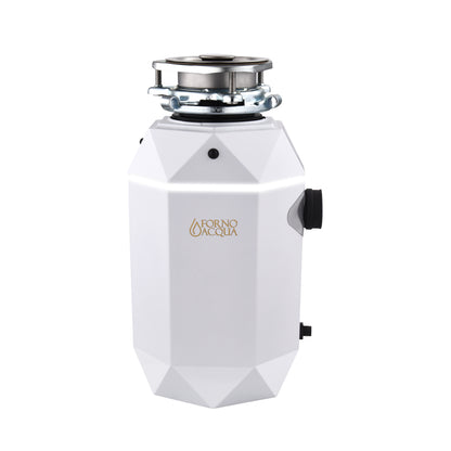 FORNO ACQUA BrightDIAMOND Moonstone 3/4HP Super Quiet Garbage Disposal Corded with Motion Sensor Cabinet Light & Pre-Wired Air Switch - Forno Appliances