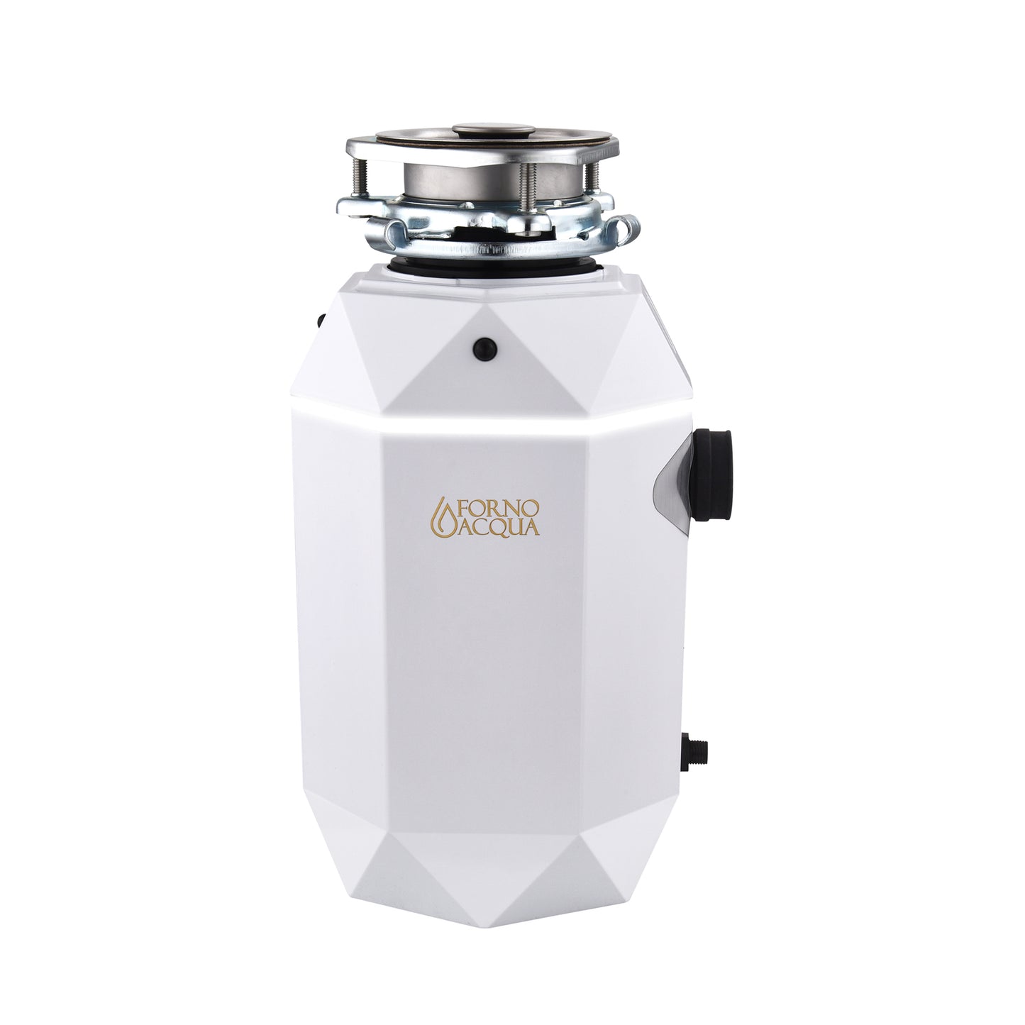 FORNO ACQUA BrightDIAMOND Moonstone 1HP Super Quiet Garbage Disposal Corded with Motion Sensor Cabinet Light & Pre-Wired Air Switch - Forno Appliances