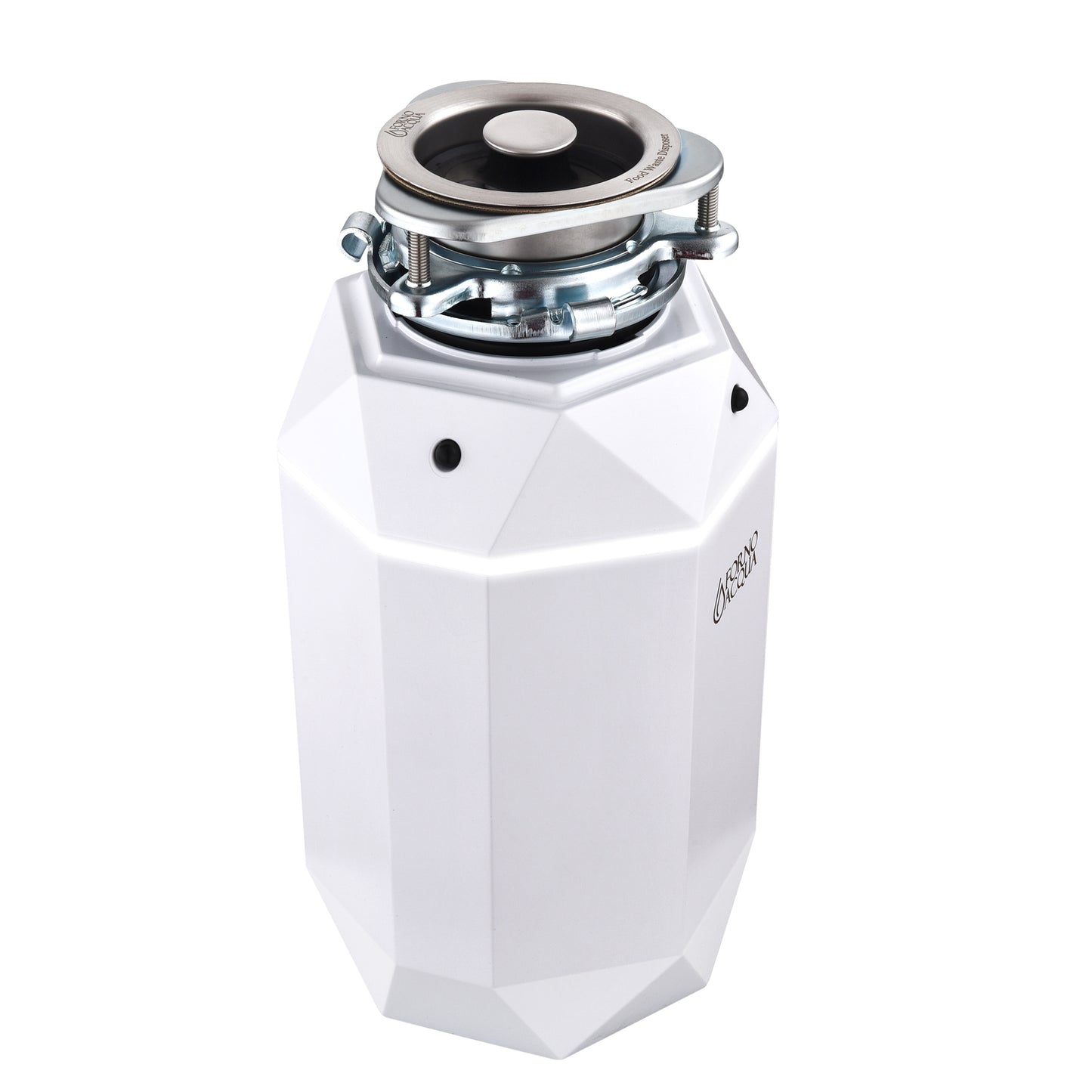 FORNO ACQUA BrightDIAMOND Moonstone 3/4HP Super Quiet Garbage Disposal Corded with Motion Sensor Cabinet Light & Pre-Wired Air Switch - Forno Appliances