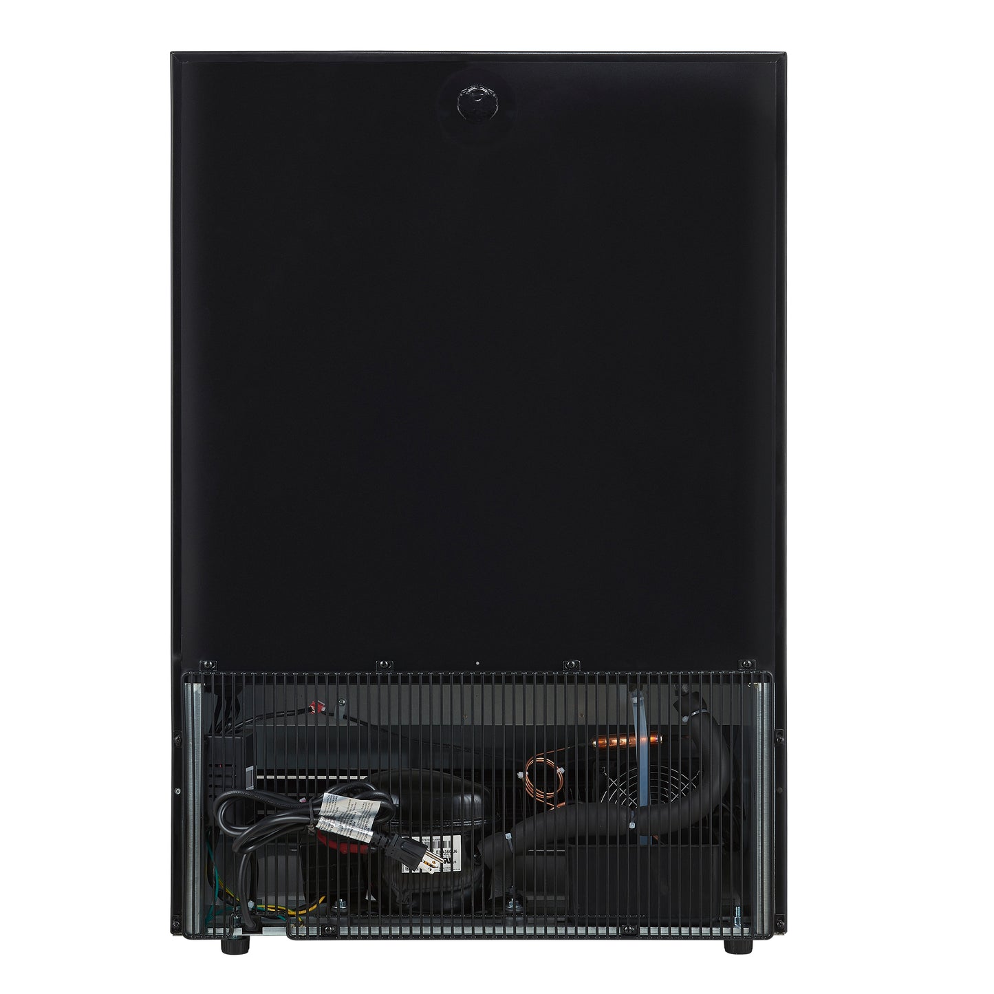 Forno Frescolino 24 Inch Beverage Cooler, Black with Antique Brass Handles, with LED Lighting, Triple Glass Door, 188 Can Capacity, Built-In or Freestanding - Forno Appliances