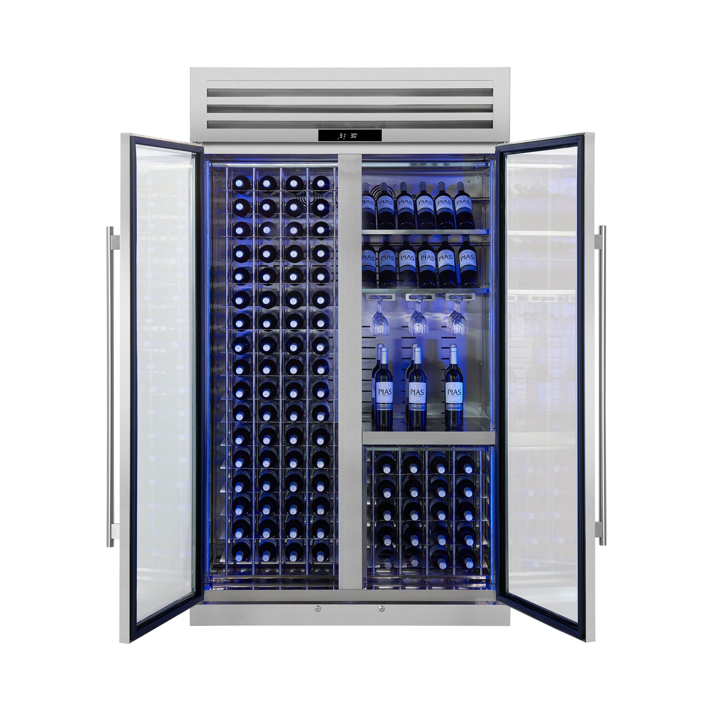 Abruzzo 48" Wine Cooler, Dual Zone, 30 cu.ft., 130 bottles, Display & Service Shelves, Stemware Racks, Rust resistant - Forno Appliances