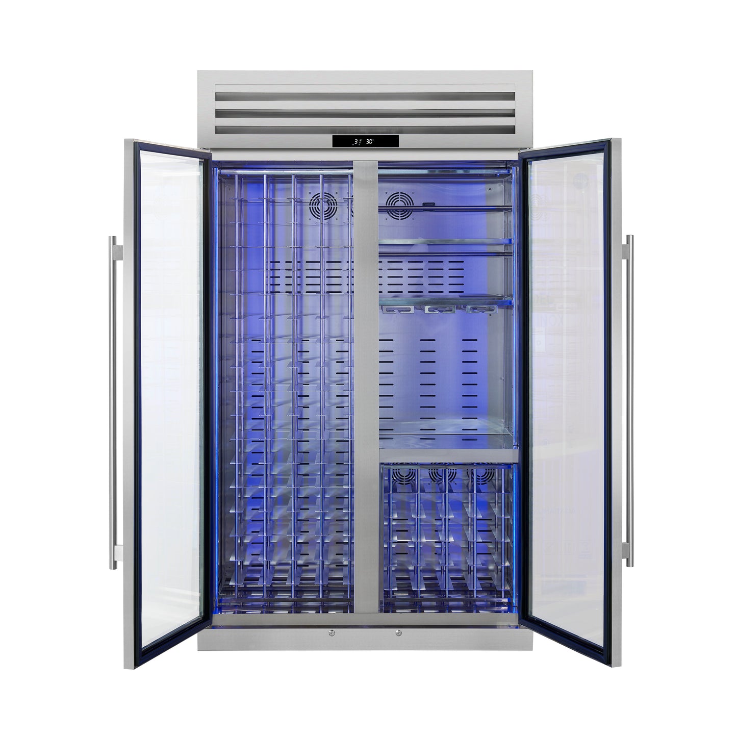 Abruzzo 48" Wine Cooler, Dual Zone, 30 cu.ft., 130 bottles, Display & Service Shelves, Stemware Racks, Rust resistant - Forno Appliances