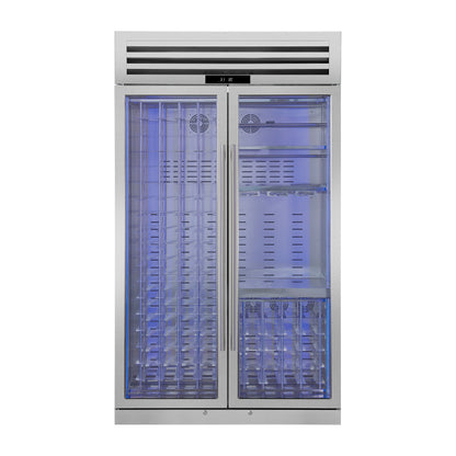 Abruzzo 48" Wine Cooler, Dual Zone, 30 cu.ft., 130 bottles, Display & Service Shelves, Stemware Racks, Rust resistant - Forno Appliances