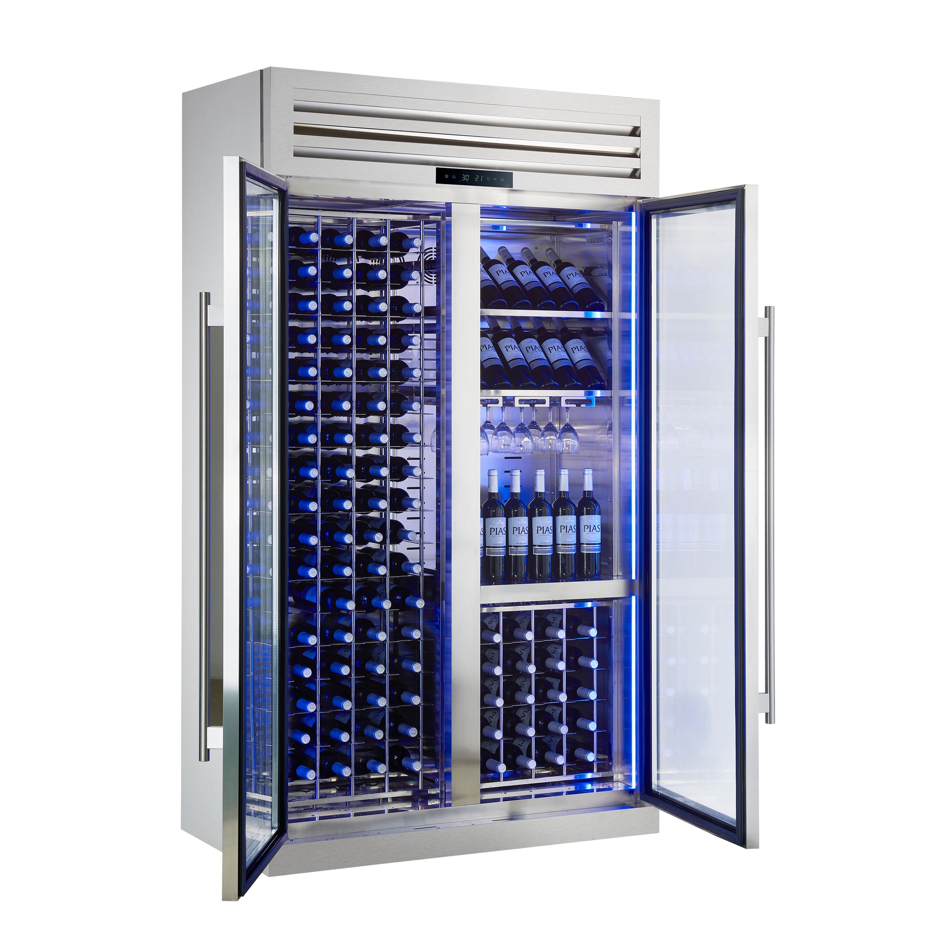 Abruzzo 48" Wine Cooler, Dual Zone, 30 cu.ft., 130 bottles, Display & Service Shelves, Stemware Racks, Rust resistant - Forno Appliances