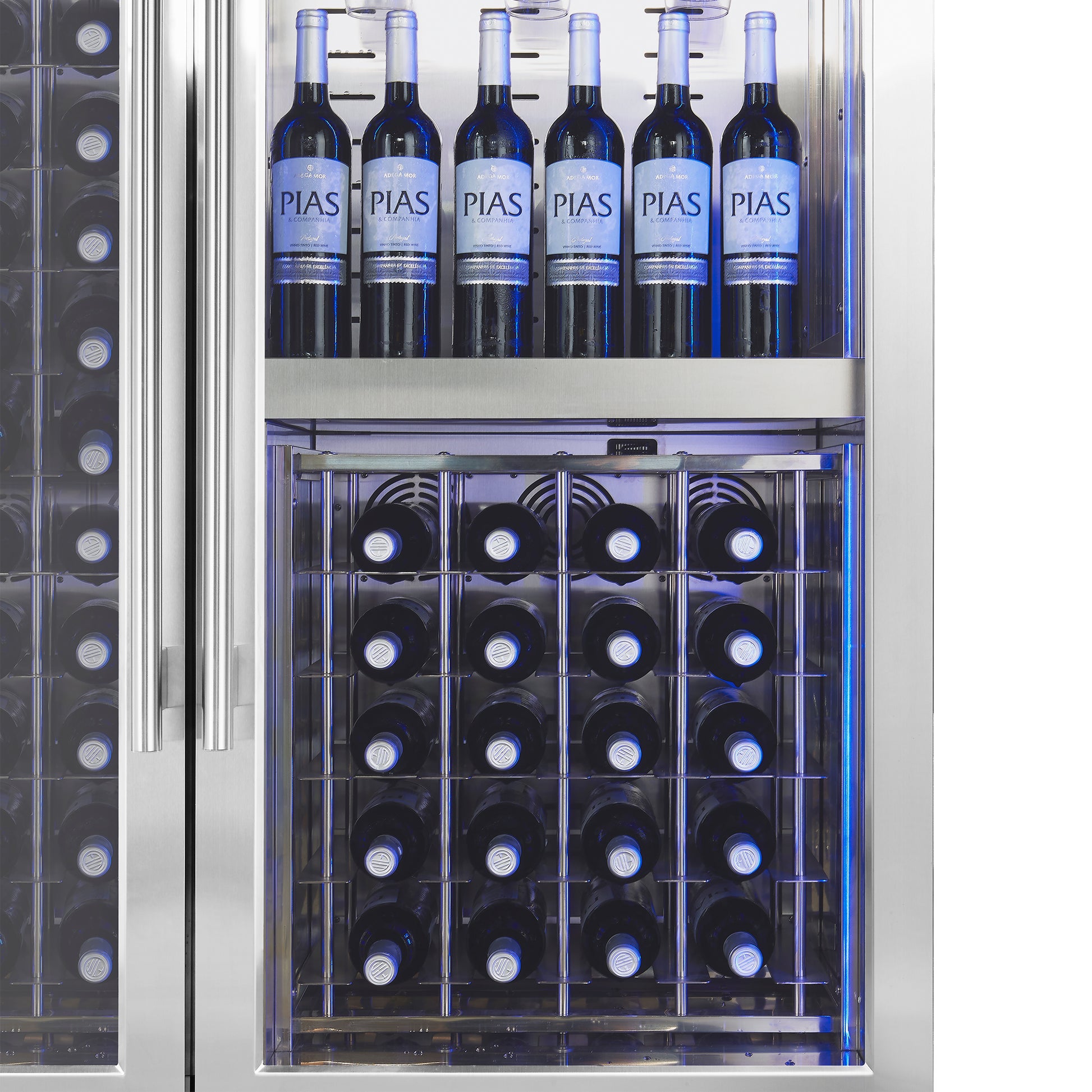 Abruzzo 48" Wine Cooler, Dual Zone, 30 cu.ft., 130 bottles, Display & Service Shelves, Stemware Racks, Rust resistant - Forno Appliances