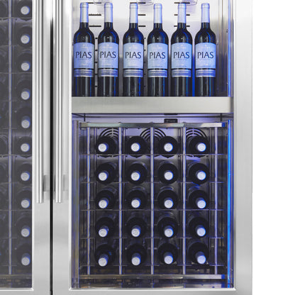 Abruzzo 48" Wine Cooler, Dual Zone, 30 cu.ft., 130 bottles, Display & Service Shelves, Stemware Racks, Rust resistant - Forno Appliances