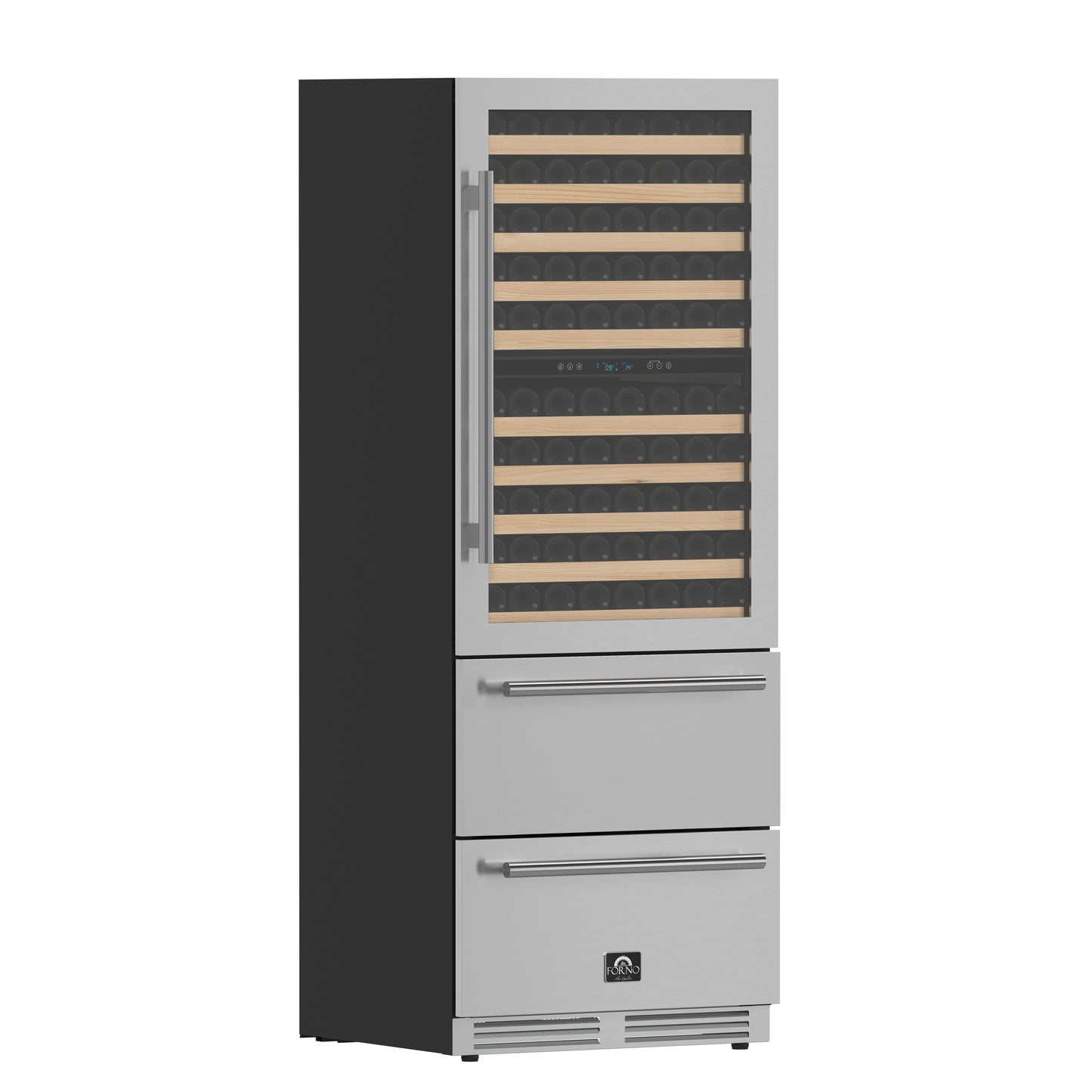 Forno Celano 30-Inch Dual Zone Wine Cooler and Beverage Cooler, 21.3 cu.ft, Stainless Steel - Forno Appliances