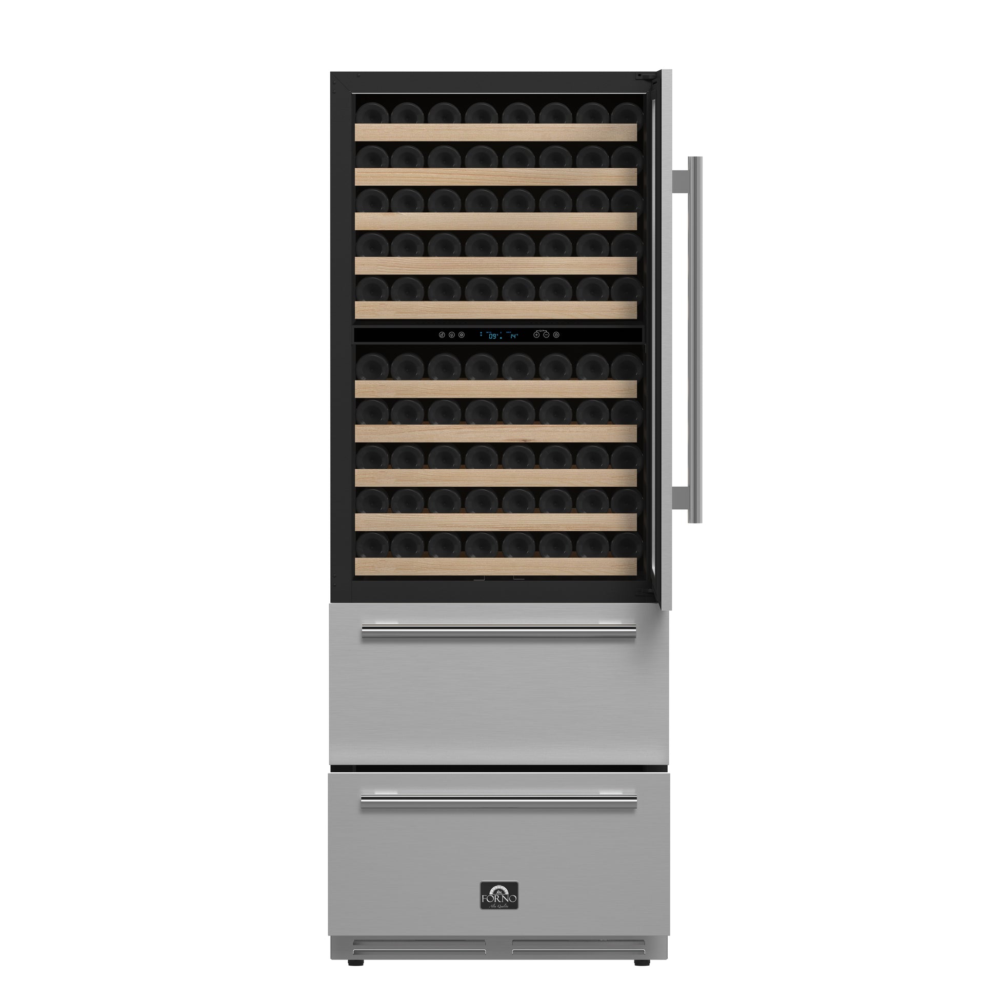Forno Celano 30-Inch Dual Zone Wine Cooler and Beverage Cooler, 21.3 cu.ft, Stainless Steel - Forno Appliances
