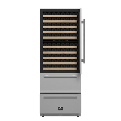 Forno Celano 30-Inch Dual Zone Wine Cooler and Beverage Cooler, 21.3 cu.ft, Stainless Steel - Forno Appliances