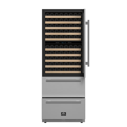 Forno Celano 30-Inch Dual Zone Wine Cooler and Beverage Cooler, 21.3 cu.ft, Stainless Steel - Forno Appliances