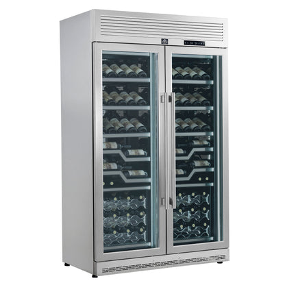 FORNO Abruzzo 48-Inch Dual Zone Wine Cellar, 102 Bottles, 24 cu. ft., Clear Acrylic Holders & Stainless Trim Shelves - Forno Appliances
