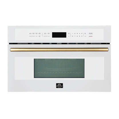 Oliena Espresso White 30 Inch 1750 Watt Compact Oven & 1000 Watt Microwave, 1.6 cu. ft. - Forno Appliances