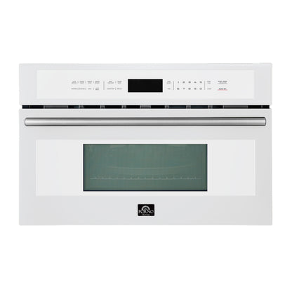 Oliena Espresso White 30 Inch 1750 Watt Compact Oven & 1000 Watt Microwave, 1.6 cu. ft. - Forno Appliances