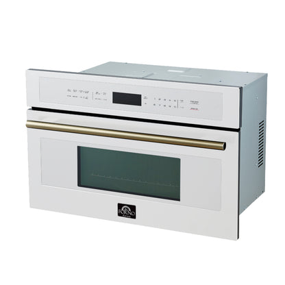 Oliena Espresso White 30 Inch 1750 Watt Compact Oven & 1000 Watt Microwave, 1.6 cu. ft. - Forno Appliances