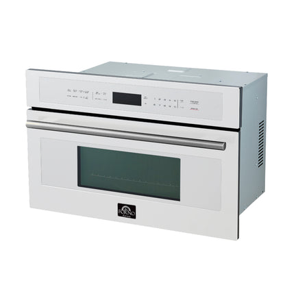 Oliena Espresso White 30 Inch 1750 Watt Compact Oven & 1000 Watt Microwave, 1.6 cu. ft. - Forno Appliances