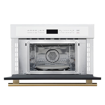 Oliena Espresso White 30 Inch 1750 Watt Compact Oven & 1000 Watt Microwave, 1.6 cu. ft. - Forno Appliances